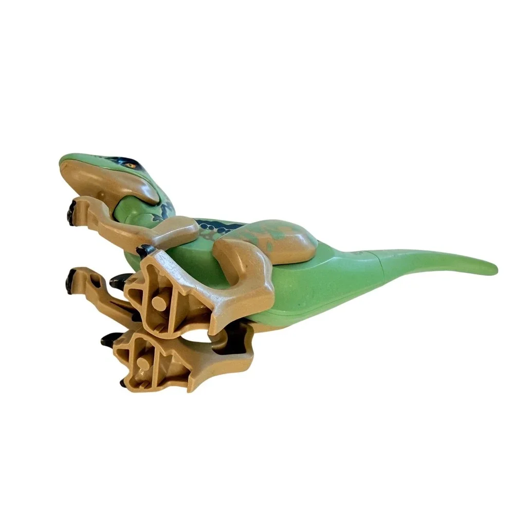 LEGO Jurassic World Velociraptor Dinosaur Figure/Green with Blue Stripes (75917)